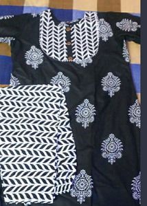 Elevate Your Daily Wardrobe with Pure Jaipuri Cotton Mix Match Kurti Pant Pair by Flora Boutique
