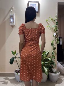 Retro Polka Dot Midi Dress