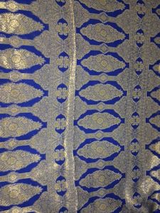 Blue & Gold Dress Material