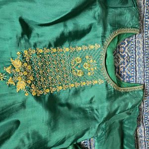 Elegant Green Silk Kurta Set