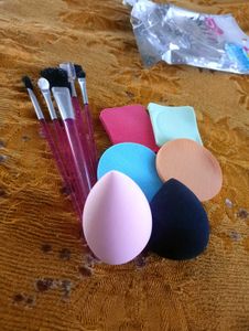 Makeup Brush + Sponge Combo Set
