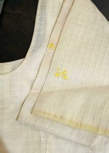 Elegant Yellow Embroidered Saree