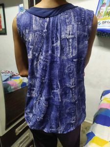 Blue Printed Top