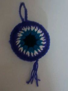 Handmade Crochet Evil Eye Charm