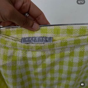Green checkered wrap around Skirt