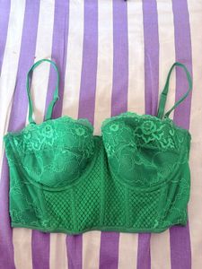Green Bustier Padded Corset Top