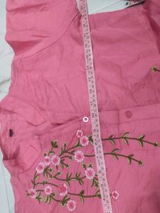 Pink Embroidered Kurta