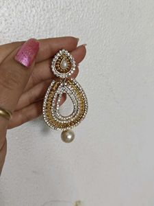 Elegant Gold &amp; Pearl Drop Earrings