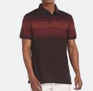 Calvin Klein - Striped Maroon Polo Shirt