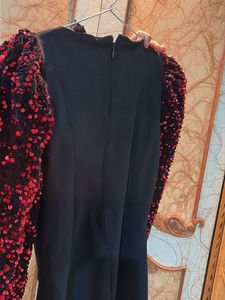 Black Dress with Sequin Sleeves