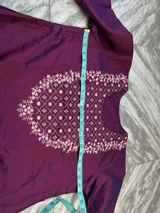 Elegant Purple Kurta Set with Embroidery