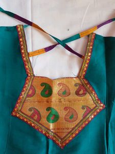 Teal Paisley Saree Blouse
