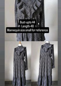 Elegant Ruffle Neck Maxi Dress