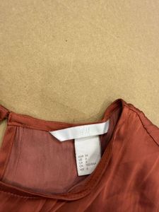 rust copper colour satin H&amp;M top