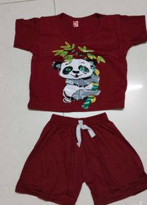 Cute Panda T-shirt &amp; Shorts Set