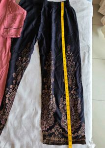 Pink Kurta with Black Printed Palazzos