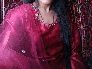 Maroon Embellished Kaftan