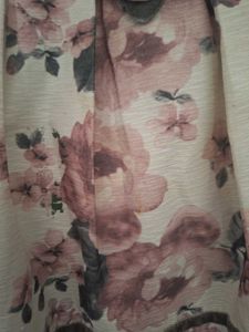 Floral Skirt with Velvet Hem