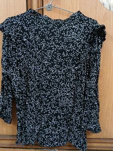 Black &amp; White Printed Top