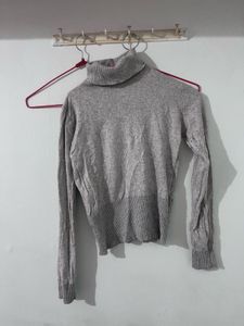 Grey Turtleneck Sweater