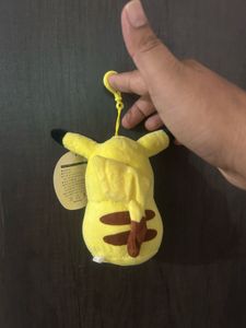 yellow Pikachu plush keychain