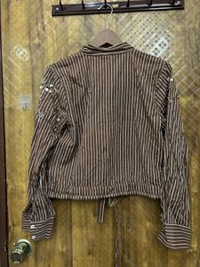 Striped Crop Top with Embellishments(Brand new )