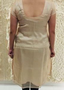 Elegant Cream Embroidered Straight Kurti ✨