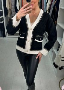 Chic Black & White Cardigan