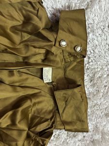Elegant Satin Collared Blouse