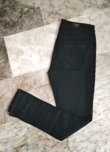 Jet Black Cotton Denim Jeans For Girls 👖