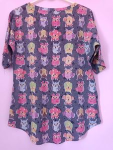 Cute Owl Print T-Shirt