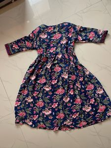 Blue Floral Print Kurta