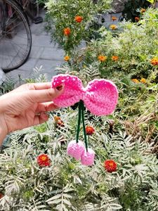 Handmade Crochet Hair Bow Clip