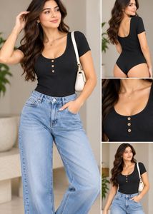 Black Henley Bodysuit