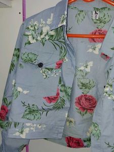 Floral Print Cropped Jacket