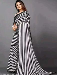 DESIGNER BLACK AND WHITE ZEBRA PRINT SAREE..