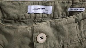 Zara Woman Olive Linen Blend Pants 💚