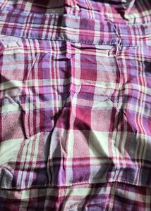 Purple Plaid Button-Up Shirt