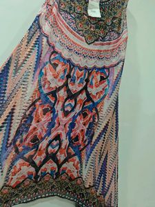 Bohemian Sheer Print Sleeveless Dress