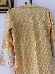 Yellow Embroidered Kurta