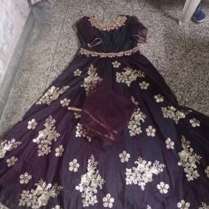 beautiful heavy wine gown