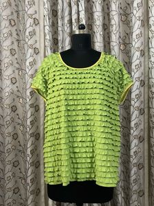 Chic Lime Green Ruffled Top