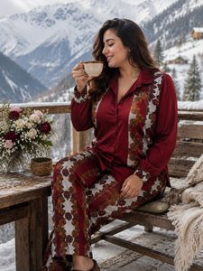 Elegant Maroon Kurta with Intricate Print