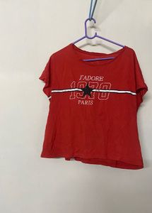Red Crop Tshirt