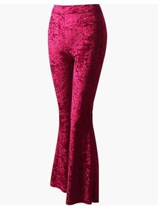 Crushed Velvet Flare Pants
