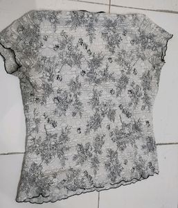 Beautiful White Top With Neck Detailing