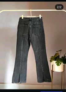 high waist flared denim