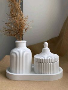 White Ceramic Vase Set