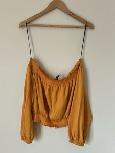 Chic Mustard Yellow Bardot Top