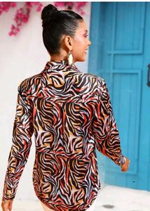 Free delivery - Zebra Print Button-Up Shirt